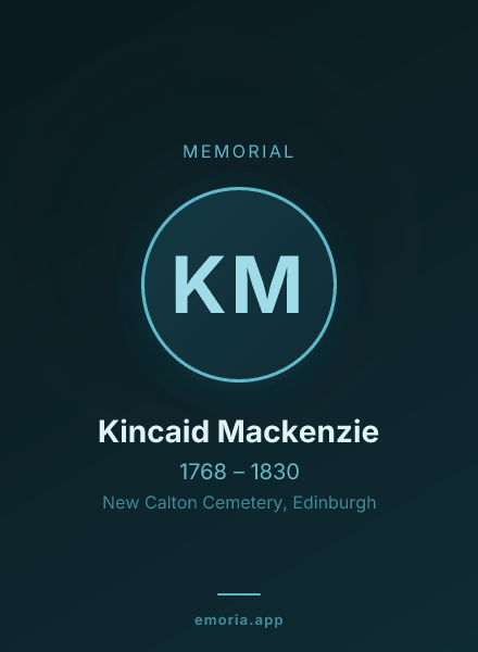 Memorial portrait of Kincaid Mackenzie