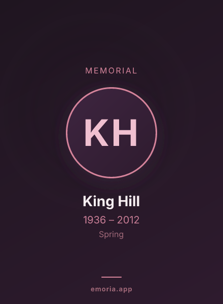 Memorial portrait of King Hill