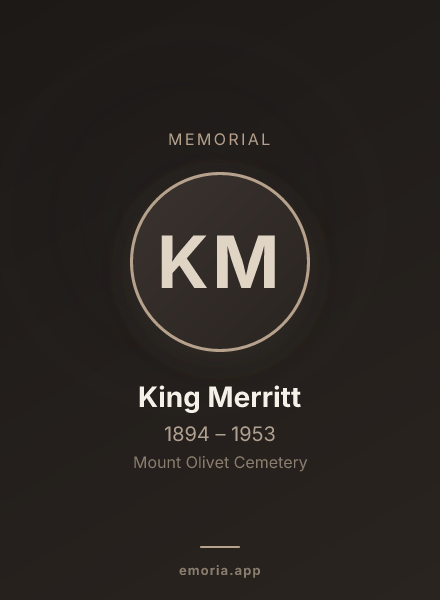 Memorial portrait of King Merritt