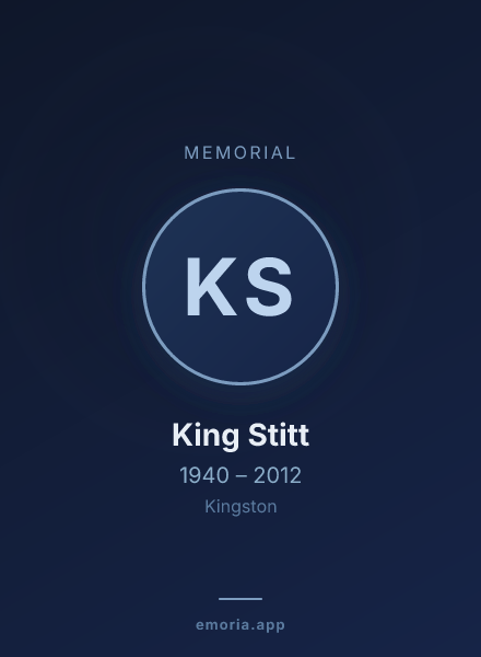 Memorial portrait of King Stitt
