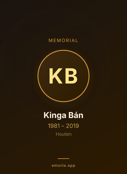 Memorial portrait of Kinga Bán