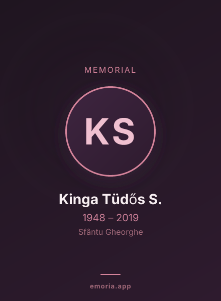 Memorial portrait of Kinga Tüdős S.