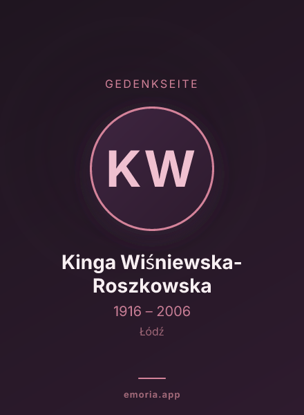 Gedenkportrait von Kinga Wiśniewska-Roszkowska