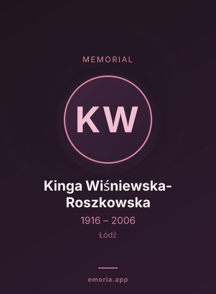 Memorial portrait of Kinga Wiśniewska-Roszkowska