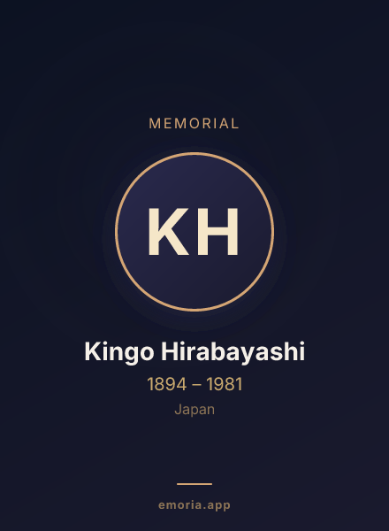Memorial portrait of Kingo Hirabayashi