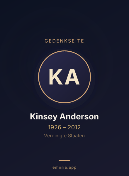 Gedenkportrait von Kinsey Anderson