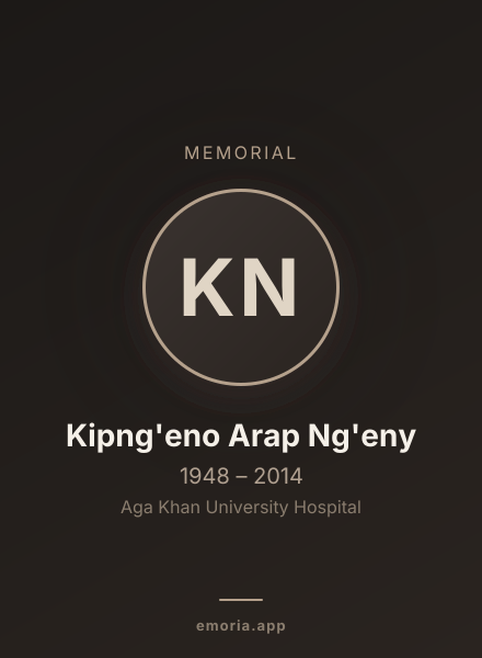 Memorial portrait of Kipng'eno Arap Ng'eny