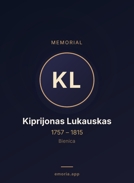 Memorial portrait of Kiprijonas Lukauskas