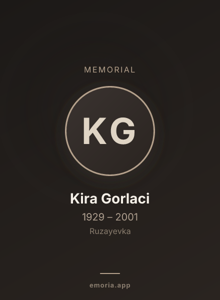 Memorial portrait of Kira Gorlaci