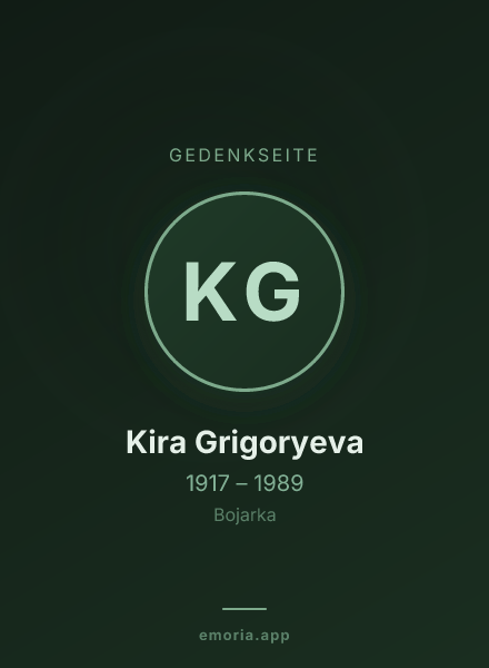 Gedenkportrait von Kira Grigoryeva