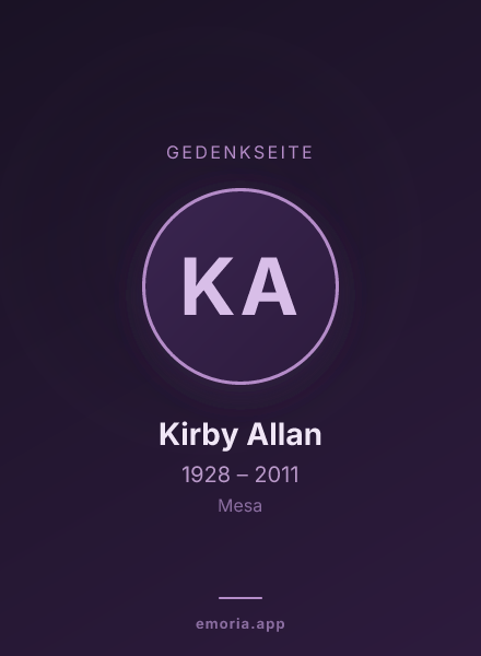 Gedenkportrait von Kirby Allan