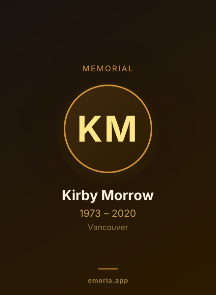 Memorial portrait of Kirby Morrow