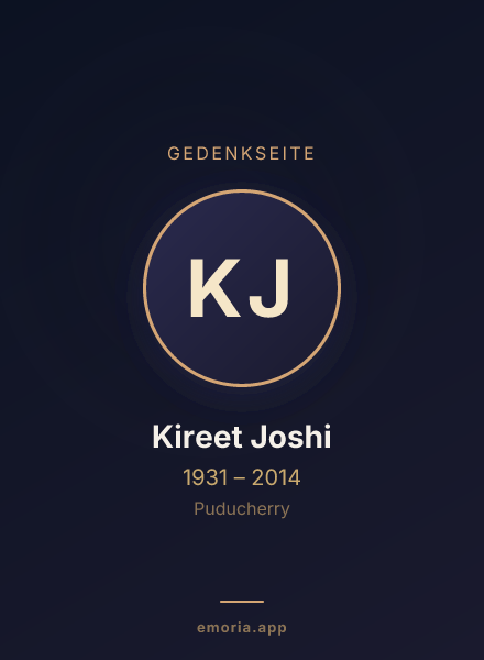 Gedenkportrait von Kireet Joshi