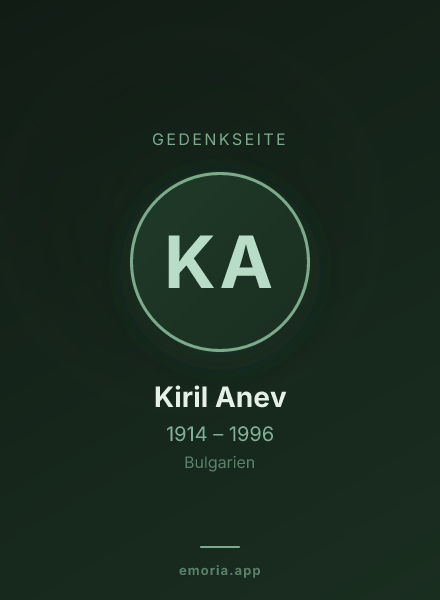 Gedenkportrait von Kiril Anev