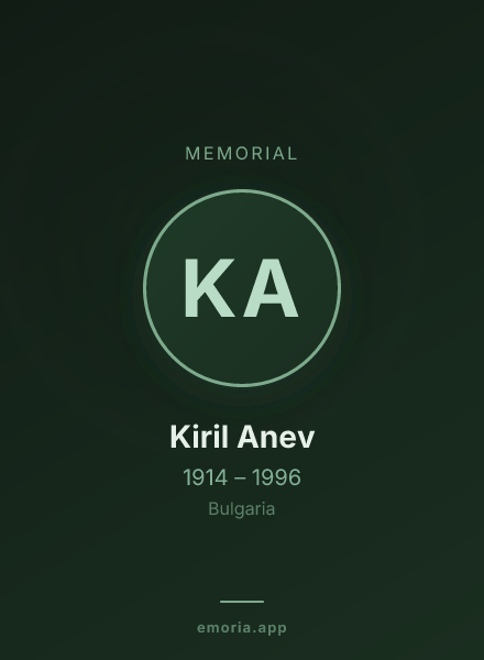 Memorial portrait of Kiril Anev