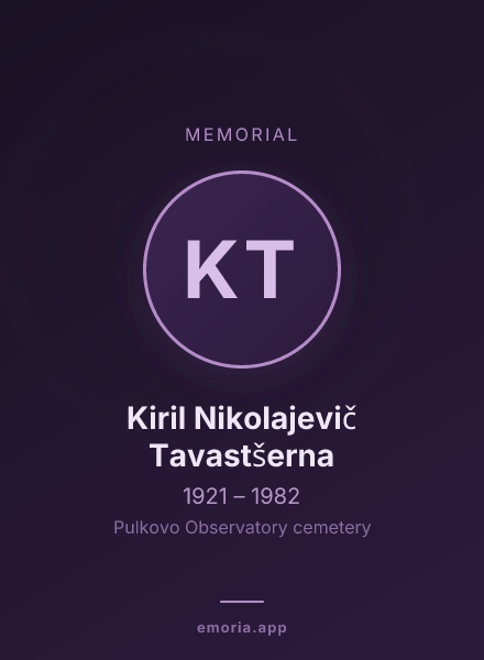 Memorial portrait of Kiril Nikolajevič Tavastšerna