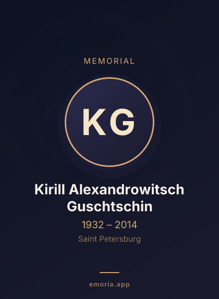 Memorial portrait of Kirill Alexandrowitsch Guschtschin
