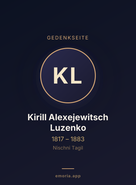 Gedenkportrait von Kirill Alexejewitsch Luzenko