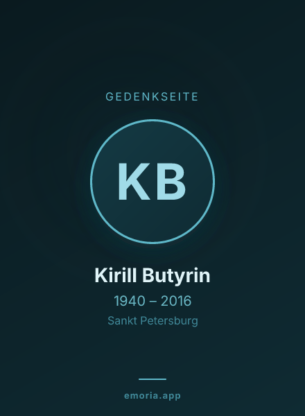 Gedenkportrait von Kirill Butyrin