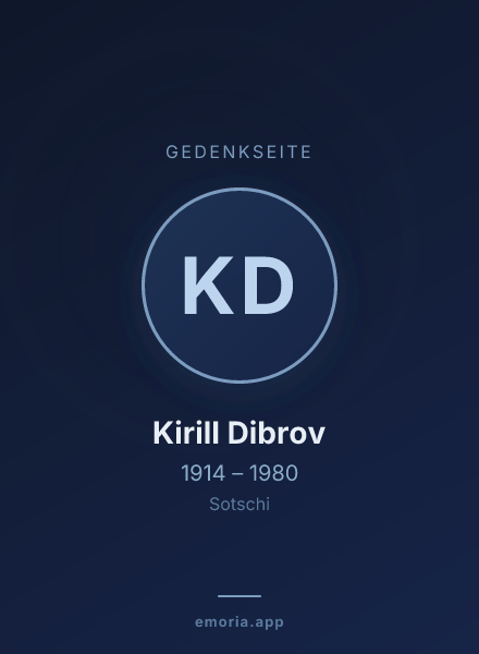 Gedenkportrait von Kirill Dibrov