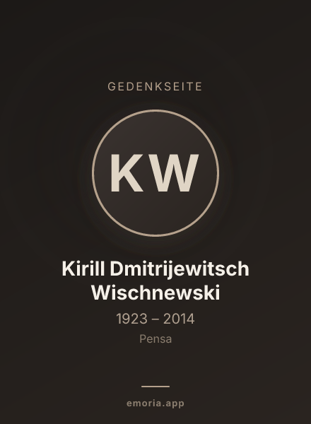 Gedenkportrait von Kirill Dmitrijewitsch Wischnewski