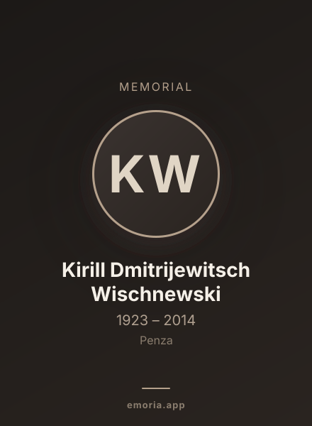 Memorial portrait of Kirill Dmitrijewitsch Wischnewski