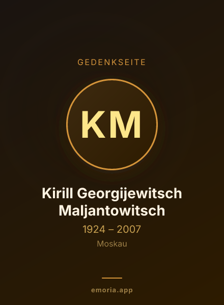 Gedenkportrait von Kirill Georgijewitsch Maljantowitsch