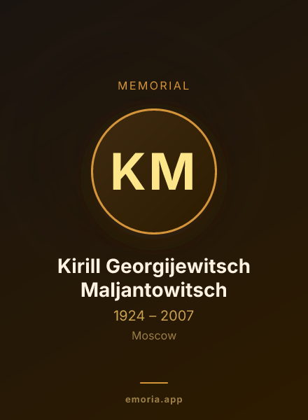 Memorial portrait of Kirill Georgijewitsch Maljantowitsch