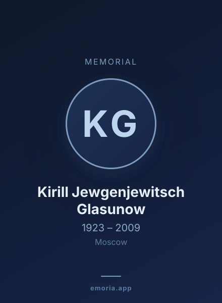 Memorial portrait of Kirill Jewgenjewitsch Glasunow