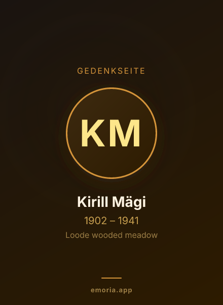 Gedenkportrait von Kirill Mägi