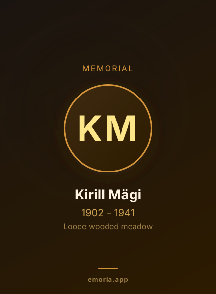 Memorial portrait of Kirill Mägi