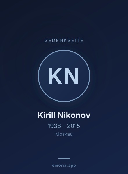 Gedenkportrait von Kirill Nikonov