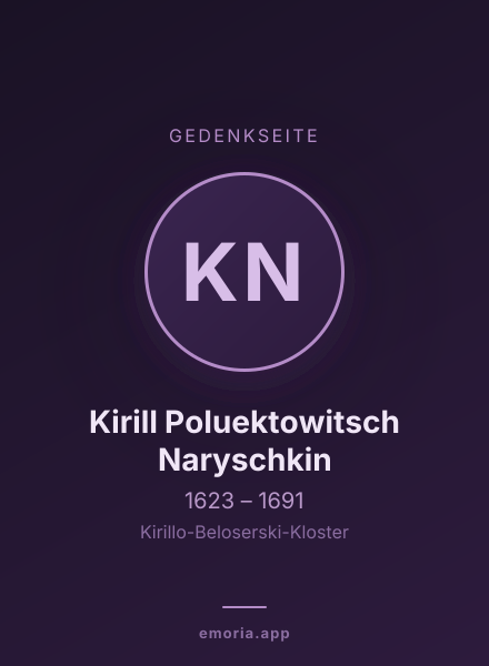Gedenkportrait von Kirill Poluektowitsch Naryschkin