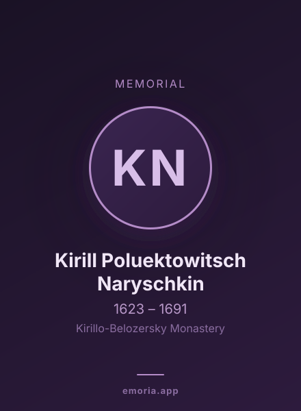 Memorial portrait of Kirill Poluektowitsch Naryschkin
