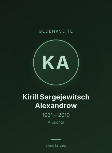 Gedenkportrait von Kirill Sergejewitsch Alexandrow