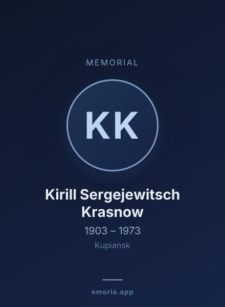 Memorial portrait of Kirill Sergejewitsch Krasnow