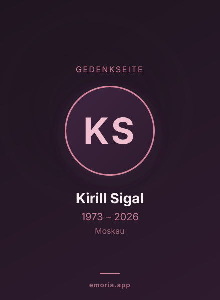 Gedenkportrait von Kirill Sigal