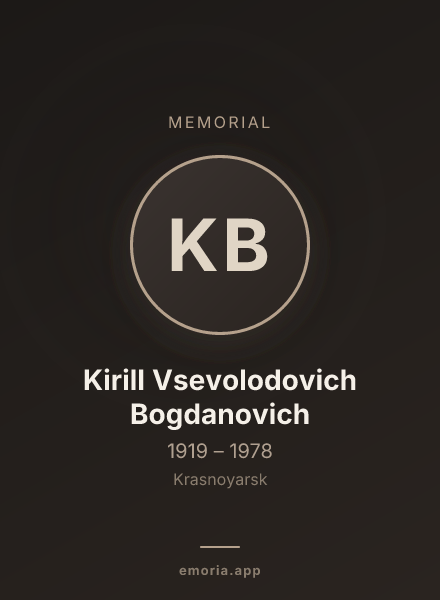Memorial portrait of Kirill Vsevolodovich Bogdanovich