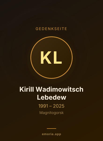 Gedenkportrait von Kirill Wadimowitsch Lebedew