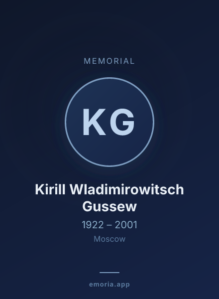 Memorial portrait of Kirill Wladimirowitsch Gussew