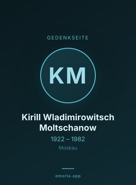 Gedenkportrait von Kirill Wladimirowitsch Moltschanow