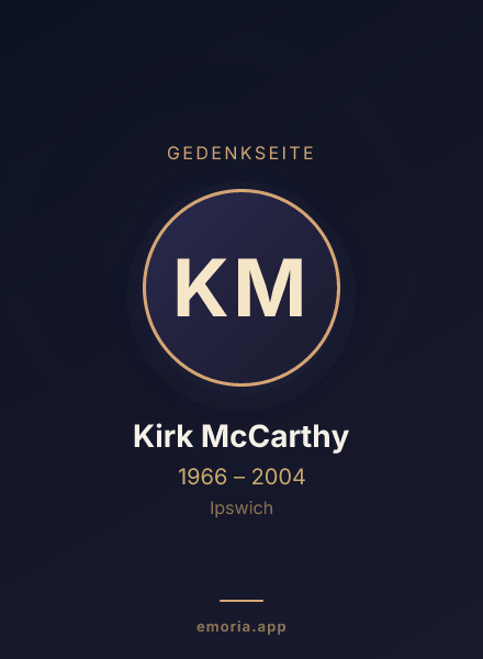 Gedenkportrait von Kirk McCarthy