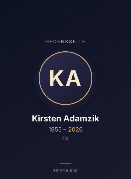 Gedenkportrait von Kirsten Adamzik