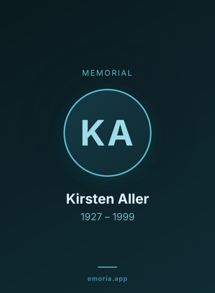 Memorial portrait of Kirsten Aller