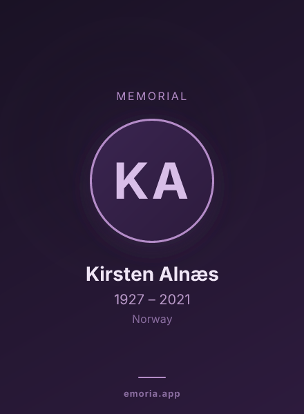 Memorial portrait of Kirsten Alnæs