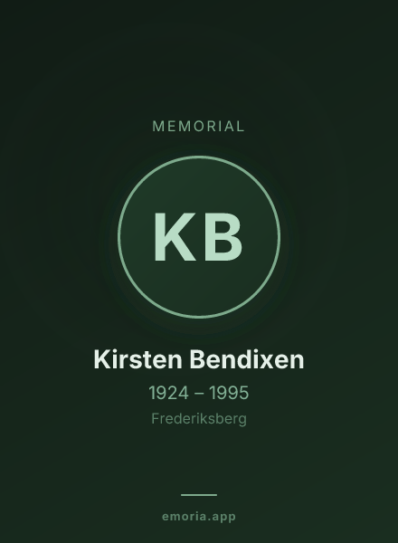 Memorial portrait of Kirsten Bendixen