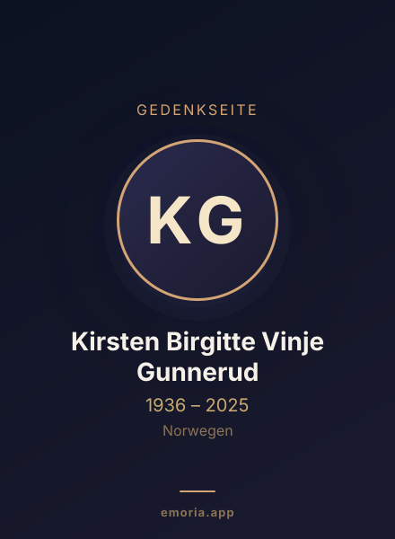 Gedenkportrait von Kirsten Birgitte Vinje Gunnerud