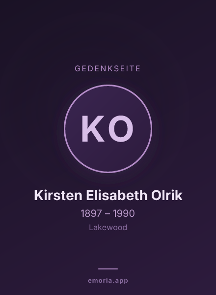 Gedenkportrait von Kirsten Elisabeth Olrik
