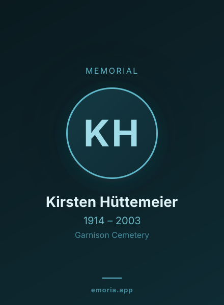 Memorial portrait of Kirsten Hüttemeier