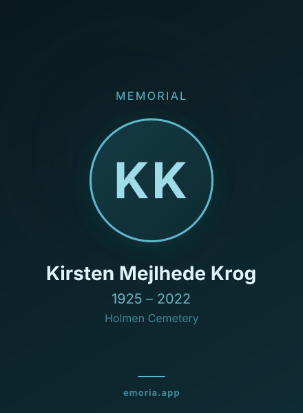 Memorial portrait of Kirsten Mejlhede Krog